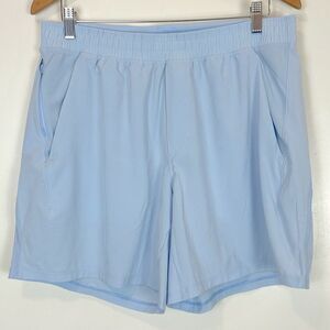 Lululemon Pace Breaker Linerless 7” Shorts XL Light Blue Athletic Gym Running